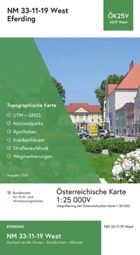 Abbildung von: BEV-Karte 4319-West, Eferding 1:25 000V - Bundesamt für Eich- und Vermessungswesen Marketing und Vertrieb