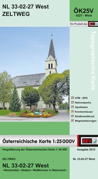 Abbildung von: BEV-Karte 4227-West, Zeltweg 1:25 000V - Bundesamt für Eich- und Vermessungswesen Marketing und Vertrieb