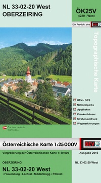 Abbildung von: BEV-Karte 4220-West, Oberzeiring 1:25 000V - Bundesamt für Eich- und Vermessungswesen Marketing und Vertrieb