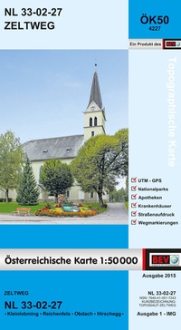 Abbildung von: BEV-Karte 4227, Zeltweg 1:50 000 - Bundesamt für Eich- und Vermessungswesen Marketing und Vertrieb