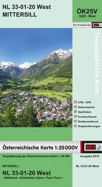 Abbildung von: BEV-Karte 3220-West, Mittersill 1:25 000V - Bundesamt für Eich- und Vermessungswesen Marketing und Vertrieb