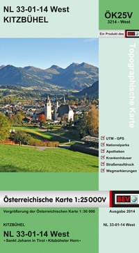 Abbildung von: BEV-Karte 3214-West, Kitzbühel 1:25 000V - Bundesamt für Eich- und Vermessungswesen Marketing und Vertrieb