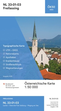 Abbildung von: BEV-Karte 3203, Freilassing 1:50 000 - Bundesamt für Eich- und Vermessungswesen Marketing und Vertrieb