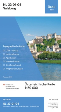 Abbildung von: BEV-Karte 3204, Salzburg 1:50 000 - Bundesamt für Eich- und Vermessungswesen Marketing und Vertrieb