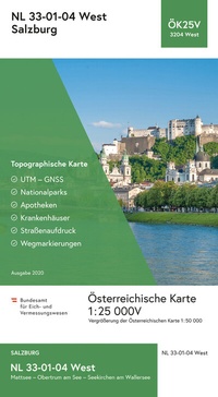 Abbildung von: BEV-Karte 3204-West, Salzburg 1:25 000V - Bundesamt für Eich- und Vermessungswesen Marketing und Vertrieb