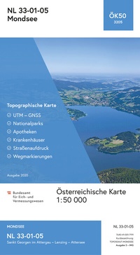 Abbildung von: BEV-Karte 3205, Mondsee 1:50 000 - Bundesamt für Eich- und Vermessungswesen Marketing und Vertrieb