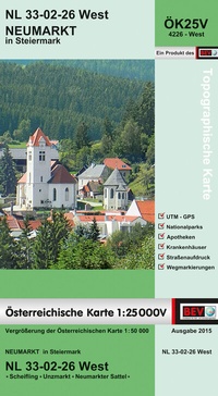 Abbildung von: BEV-Karte 4226-West, Neumarkt in Steiermark 1:25 000V - Bundesamt für Eich- und Vermessungswesen Marketing und Vertrieb
