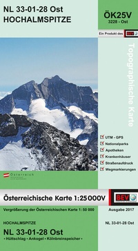 Abbildung von: BEV-Karte 3228-Ost, Hochalmspitze 1:25 000V - Bundesamt für Eich- und Vermessungswesen Marketing und Vertrieb