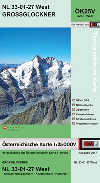 Abbildung von: BEV-Karte 3227-West, Großglockner 1:25 000V - Bundesamt für Eich- und Vermessungswesen Marketing und Vertrieb