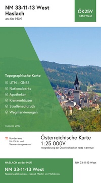 Abbildung von: BEV-Karte 4313-West, Haslach an der Mühl 1:25 000V - Bundesamt für Eich- und Vermessungswesen Marketing und Vertrieb