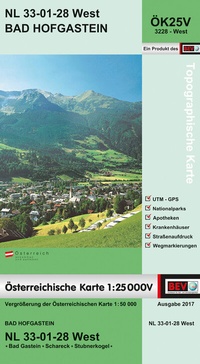 Abbildung von: BEV-Karte 3228-West, Bad Hofgastein 1:25 000V - Bundesamt für Eich- und Vermessungswesen Marketing und Vertrieb