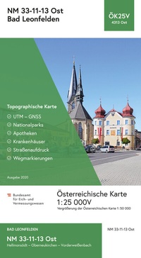 Abbildung von: BEV-Karte 4313-Ost, Bad Leonfelden 1:25 000V - Bundesamt für Eich- und Vermessungswesen Marketing und Vertrieb