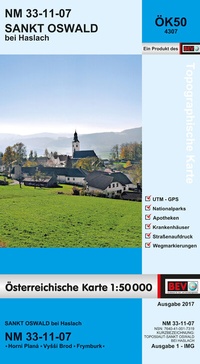 Abbildung von: BEV-Karte 4307, Sankt Oswald bei Haslach 1:50 000 - Bundesamt für Eich- und Vermessungswesen Marketing und Vertrieb