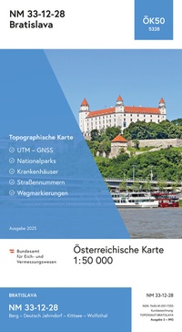 Abbildung von: BEV-Karte 5328, Bratislava 1:50 000 - Bundesamt für Eich- und Vermessungswesen Marketing und Vertrieb