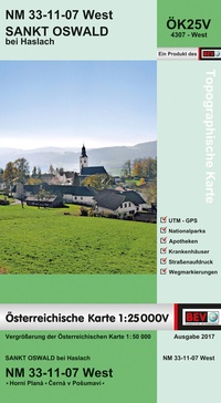 Abbildung von: BEV-Karte 4307-West, Sankt Oswald bei Haslach 1:25 000V - Bundesamt für Eich- und Vermessungswesen Marketing und Vertrieb