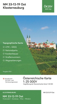 Abbildung von: BEV-Karte 5319-Ost, Klosterneuburg 1:25 000V - Bundesamt für Eich- und Vermessungswesen Marketing und Vertrieb