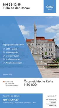 Abbildung von: BEV-Karte 5319, Tulln an der Donau 1:50 000 - Bundesamt für Eich- und Vermessungswesen Marketing und Vertrieb
