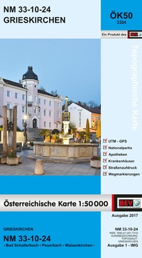 Abbildung von: BEV-Karte 3324, Grieskirchen 1:50 000 - Bundesamt für Eich- und Vermessungswesen Marketing und Vertrieb