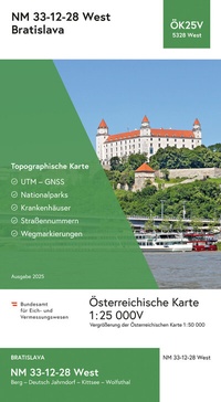 Abbildung von: BEV-Karte 5328-West, Bratislava 1:25 000V - Bundesamt für Eich- und Vermessungswesen Marketing und Vertrieb
