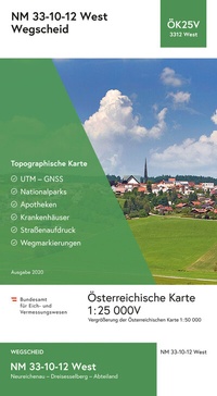 Abbildung von: BEV-Karte 3312-West, Wegscheid 1:25 000V - Bundesamt für Eich- und Vermessungswesen Marketing und Vertrieb