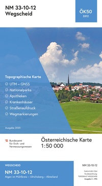 Abbildung von: BEV-Karte 3312, Wegscheid 1:50 000 - Bundesamt für Eich- und Vermessungswesen Marketing und Vertrieb