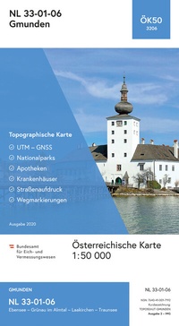Abbildung von: BEV-Karte 3206, Gmunden 1:50 000 - Bundesamt für Eich- und Vermessungswesen Marketing und Vertrieb