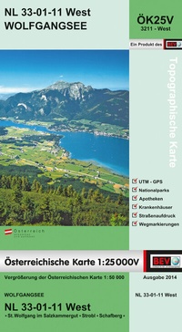 Abbildung von: BEV-Karte 3211-West, Wolfgangsee 1:25 000V - Bundesamt für Eich- und Vermessungswesen Marketing und Vertrieb