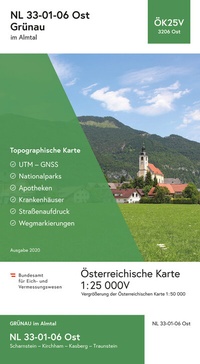 Abbildung von: BEV-Karte 3206-Ost, Grünau im Almtal 1:25 000V - Bundesamt für Eich- und Vermessungswesen Marketing und Vertrieb