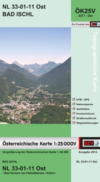 Abbildung von: BEV-Karte 3211-Ost, Bad Ischl 1:25 000V - Bundesamt für Eich- und Vermessungswesen Marketing und Vertrieb