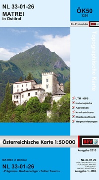 Abbildung von: BEV-Karte 3226, Matrei in Osttirol 1:50 000 - Bundesamt für Eich- und Vermessungswesen Marketing und Vertrieb
