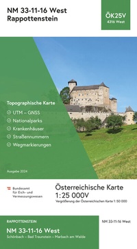 Abbildung von: BEV-Karte 4316-West, Rappottenstein 1:25 000V - Bundesamt für Eich- und Vermessungswesen Marketing und Vertrieb