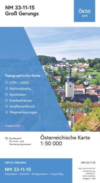 Abbildung von: BEV-Karte 4315, Groß Gerungs 1:50 000 - Bundesamt für Eich- und Vermessungswesen Marketing und Vertrieb
