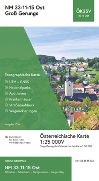 Abbildung von: BEV-Karte 4315-Ost, Groß Gerungs 1:25 000V - Bundesamt für Eich- und Vermessungswesen Marketing und Vertrieb