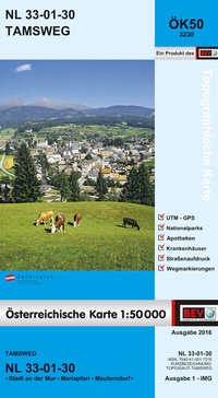 Abbildung von: BEV-Karte 3230, Tamsweg 1:50 000 - Bundesamt für Eich- und Vermessungswesen Marketing und Vertrieb