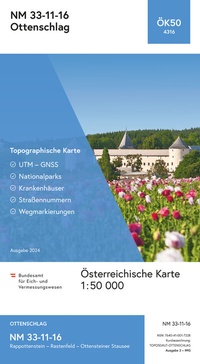 Abbildung von: BEV-Karte 4316, Ottenschlag 1:50 000 - Bundesamt für Eich- und Vermessungswesen Marketing und Vertrieb