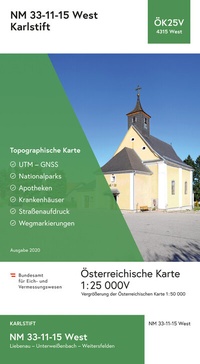 Abbildung von: BEV-Karte 4315-West, Karlstift 1:25 000V - Bundesamt für Eich- und Vermessungswesen Marketing und Vertrieb
