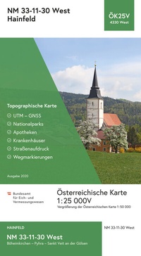 Abbildung von: BEV-Karte 4330-West, Hainfeld 1:25 000V - Bundesamt für Eich- und Vermessungswesen Marketing und Vertrieb