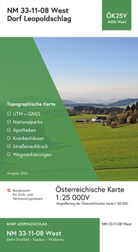 Abbildung von: BEV-Karte 4308-West, Dorf Leopoldschlag 1:25 000V - Bundesamt für Eich- und Vermessungswesen Marketing und Vertrieb