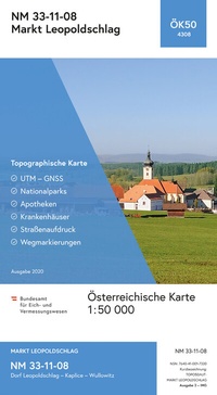 Abbildung von: BEV-Karte 4308, Markt Leopoldschlag 1:50 000 - Bundesamt für Eich- und Vermessungswesen Marketing und Vertrieb