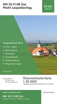Abbildung von: BEV-Karte 4308-Ost, Markt Leopoldschlag 1:25 000V - Bundesamt für Eich- und Vermessungswesen Marketing und Vertrieb