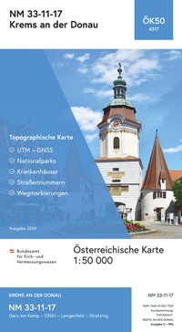 Abbildung von: BEV-Karte 4317, Krems an der Donau 1:50 000 - Bundesamt für Eich- und Vermessungswesen Marketing und Vertrieb