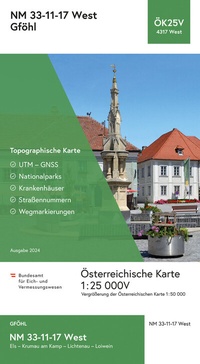 Abbildung von: BEV-Karte 4317-West, Gföhl 1:25 000V - Bundesamt für Eich- und Vermessungswesen Marketing und Vertrieb