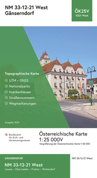 Abbildung von: BEV-Karte 5321-West, Gänserndorf 1:25 000V - Bundesamt für Eich- und Vermessungswesen Marketing und Vertrieb