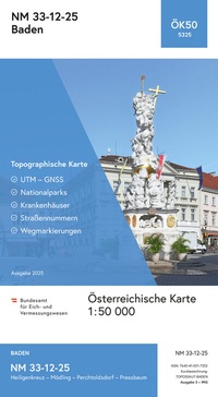 Abbildung von: BEV-Karte 5325, Baden 1:50 000 - Bundesamt für Eich- und Vermessungswesen Marketing und Vertrieb