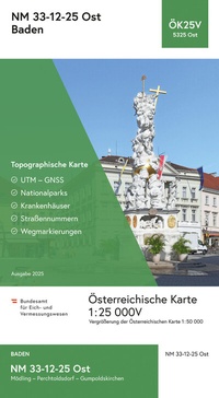 Abbildung von: BEV-Karte 5325-Ost, Baden 1:25 000V - Bundesamt für Eich- und Vermessungswesen Marketing und Vertrieb