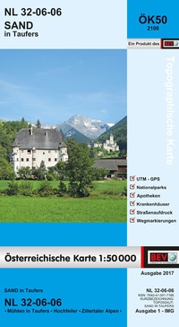 Abbildung von: BEV-Karte 2106, Sand in Taufers 1:50 000 - Bundesamt für Eich- und Vermessungswesen Marketing und Vertrieb