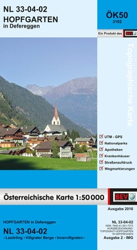 Abbildung von: BEV-Karte 3102, Hopfgarten in Defereggen 1:50 000 - Bundesamt für Eich- und Vermessungswesen Marketing und Vertrieb