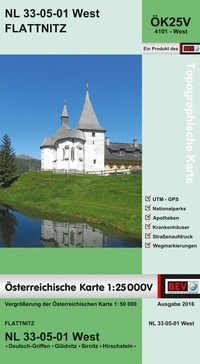 Abbildung von: BEV-Karte 4101-West, Flattnitz 1:25 000V - Bundesamt für Eich- und Vermessungswesen Marketing und Vertrieb