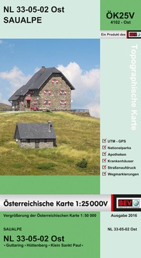 Abbildung von: BEV-Karte 4102-Ost, Saualpe 1:25 000V - Bundesamt für Eich- und Vermessungswesen Marketing und Vertrieb