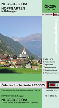 Abbildung von: BEV-Karte 3102-Ost, Hopfgarten in Defereggen 1:25 000V - Bundesamt für Eich- und Vermessungswesen Marketing und Vertrieb